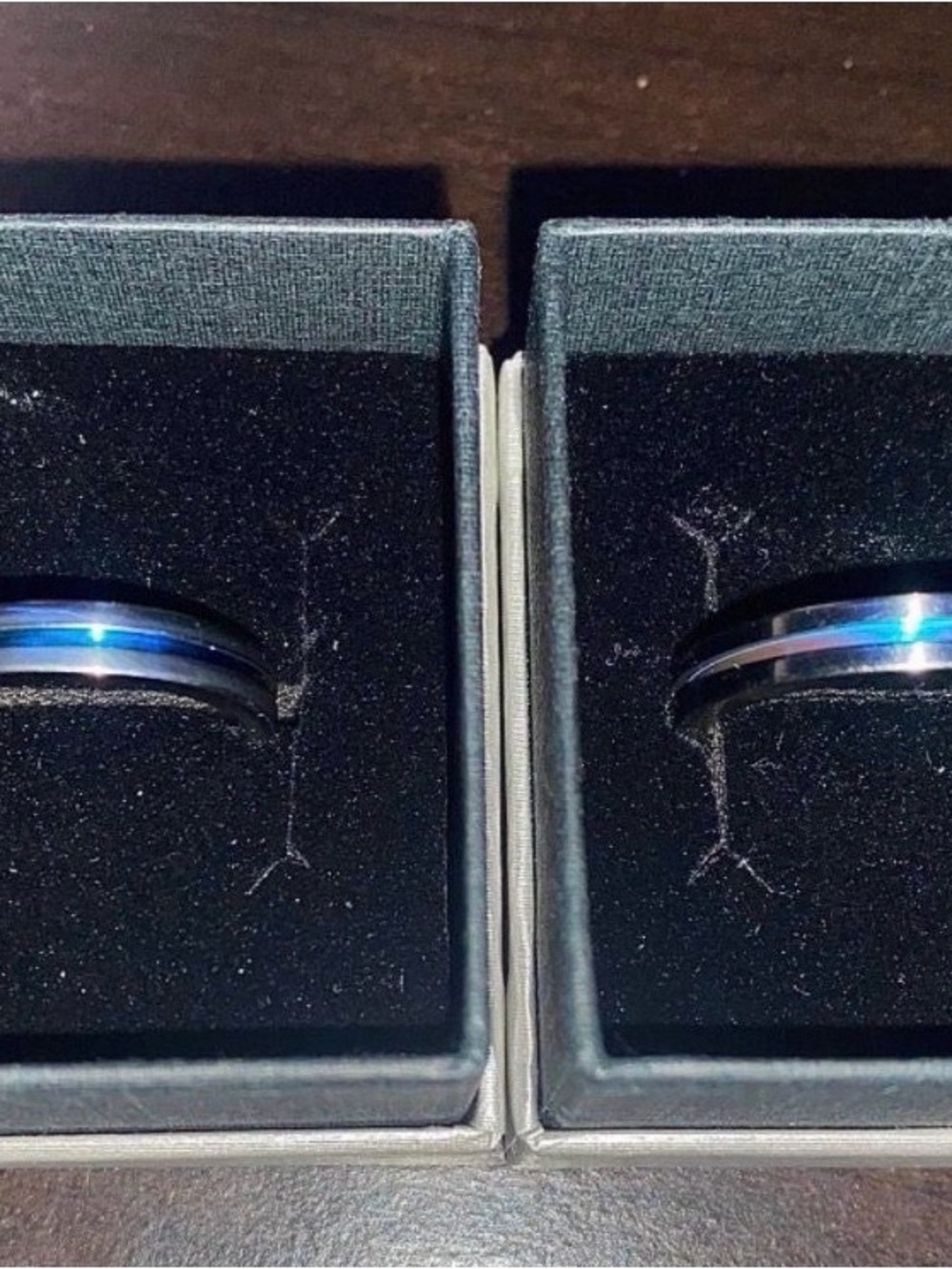 Titanium Men’s Band with Blue Inlay